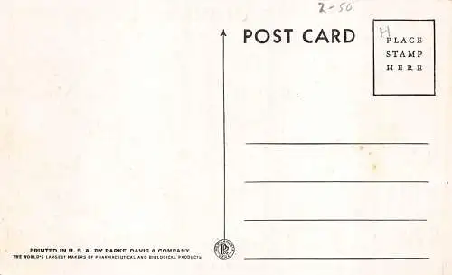 Postkarte US Detroit Arbeiter im Medicinal Ampulles Parke Davis & Co Laboratories
