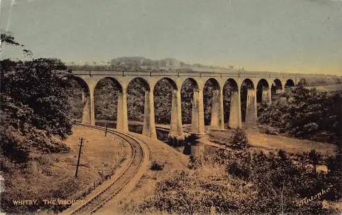 England 1905 Whitby Viaduct Vintage Postkarte