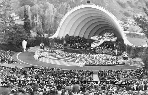 USA Kalifornien 1951 Easter Sunrise Services Hollywood Bowl RPPC Postkarte