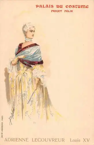 Frankreich Paris 1900 Weltausstellung Kostüm Louis XV signiert Japhet Postkarte