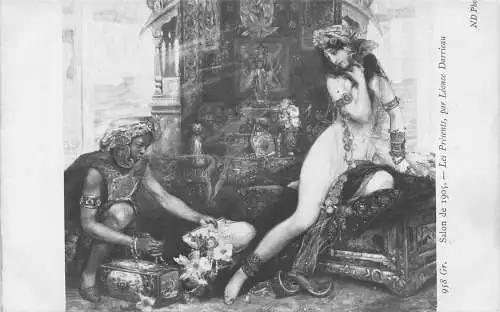 Salon de 1905 Geschenke Mädchen gewagt von Darricau Vintage Postkarte