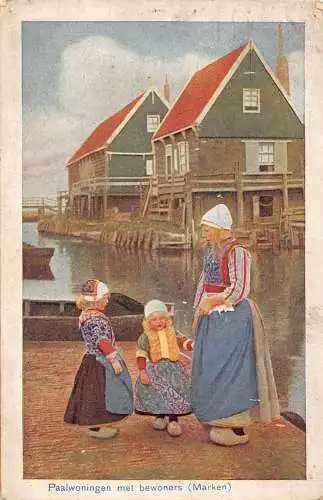 Niederlande 1925 Paalwoningen traf die Gewinner Marken Trachten Postkarte