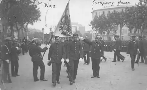 Spanien 1918 Barcelona Jura de la Bandera Zeremonie Artillerieeinheit RPPC Postkarte