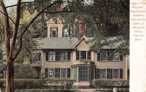 A672 US Massachusetts Wayside Hawthorne Residence Concord Vintage Postkarte