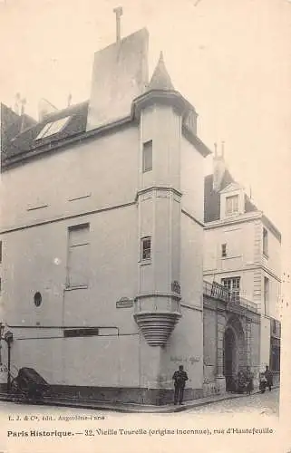 A675 Frankreich Paris Vieille Tourelle rue d'Hautefeuille Vintage Postkarte