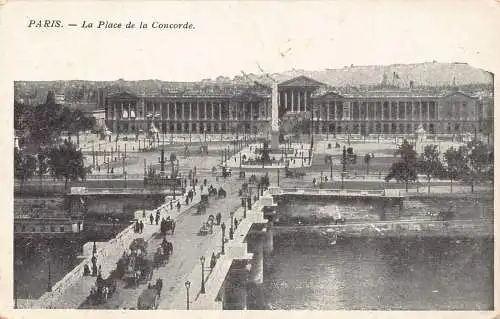 A675 Frankreich 1912 Paris Place de la Concorde Brücke Vintage Postkarte