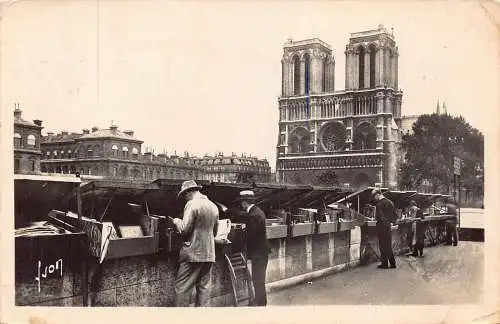 A675 Frankreich 1949 Paris Les Bouquinistes du Quai St Michel Sellers RPPC Postkarte