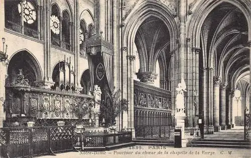 A677 Frankreich Paris Notre Dame Pourtour de Chapelle de la Vierge Vintage Postkarte