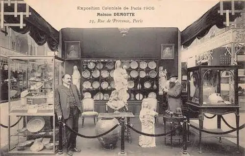 A678 Frankreich Paris 1906 Ausstellung Coloniale Maison Demotte Vintage Postkarte