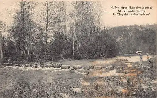 A682 Frankreich Les Alpes Mancelles St Leonard de Bois Chapelet du Moulin Postkarte