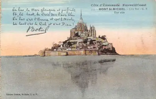 A682 Frankreich Smaragdküste Mont St Michel East Side Vintage Postkarte
