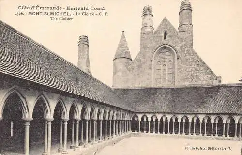 A683 Frankreich Le Mont St Michel Kreuzgang Vintage Postkarte