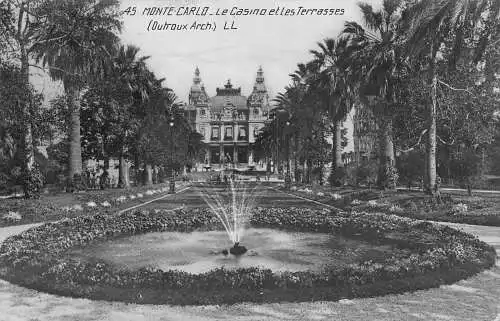 A685 Monaco Monte-Carlo Casino und Terrassenbrunnen Postkarte