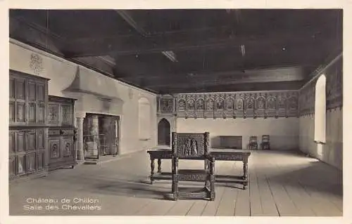A686 Schweiz Schloss Chateau de Chillon Salle des Chevallers Postkarte