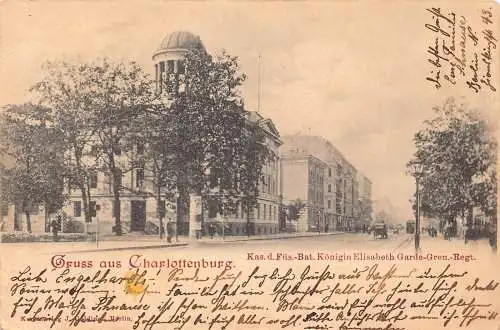 A691 Deutschland Gruss aus Charlottenburg 1899 Koenigin Elisabeth Garde Reg Postkarte