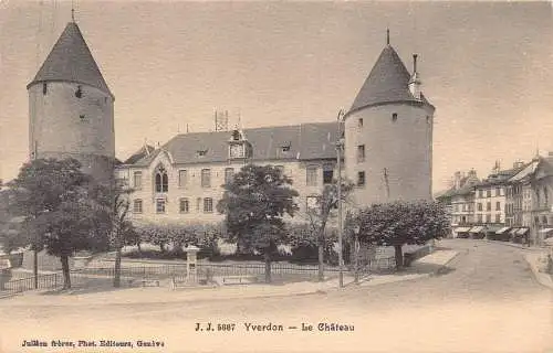 A639 Schweiz Schloss Yverdon Vintage Postkarte