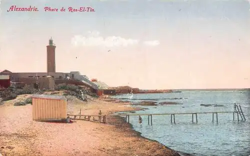 A622 Ägypten Alexandria Ras-El-Tin Leuchtturm Vintage Postkarte