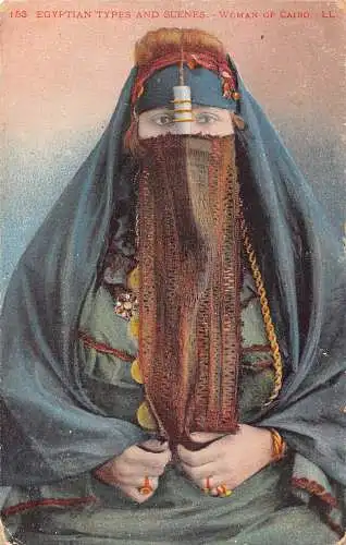 A620 Ägypten Typen und Szenen Frau von Kairo ethnische Tracht Postkarte