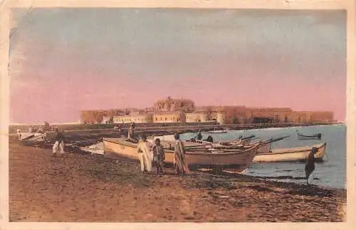 A621 Ägypten Alexandria Sidi Kayed Bey Festung Boote Fischer Postkarte
