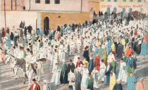A621 Ägypten Kairo Ägyptische Musik Belebte Straße Vintage Postkarte