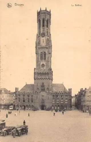 A646 Belgien Brügge Le Beffroi Turmwagen Oldtimer Postkarte