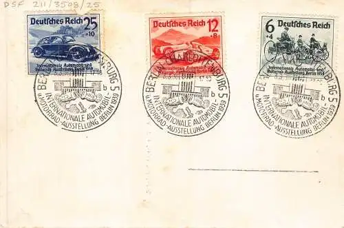 L007 Deutschland 1939 Berlin International Auto Expo seltene Briefmarken Vintage RPPC