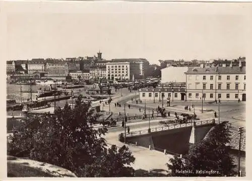 A666 Finnland Helsinki Helsingfors Brücken RPPC Postkarte