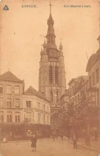 A660 Niederlande Kortijk Sint Maertens Kerk Kirche Mercerie Bonneterie Postkarte