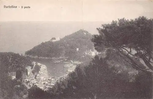 A663 Italien Portofino Il Porto Hafen Vintage Postkarte