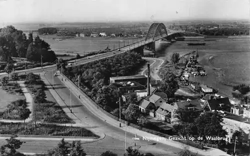 A660 Niederlande Nijmegen Gezicht op de Waalbrug Brücke RPPC Vintage Postkarte
