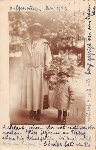 L351 Deutschland 1923 Frankfurt am Main Frau Kind Mädchen Sozialgeschichte Postkarte