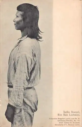 L335 Argentinien Indio Bororo Indigene Indianer, Indianer Mann Postkarte