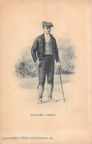 L475 Spanien Katalanisch Typ Lerida Ethno Vintage Postkarte
