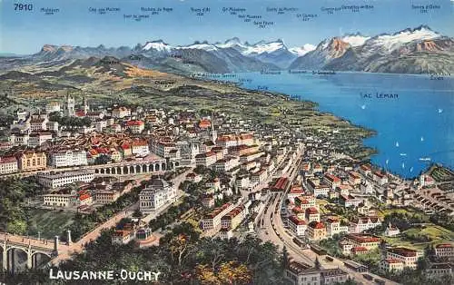 A695 Schweiz Lausanne Ouchy Lake Gesamtansicht Postkarte
