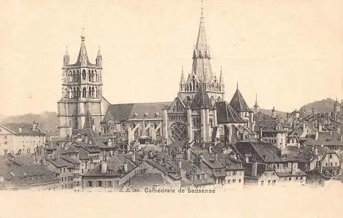 A695 Schweiz Kathedrale Lausanne Vintage Postkarte