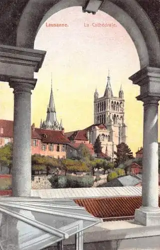 A695 Schweiz Kathedrale Lausanne Vintage Postkarte