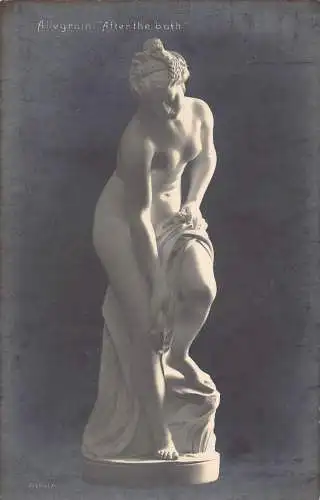 A699 Fine Art Skulptur Allegraim nach dem Bad Akt Frau Postkarte