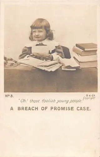 A702 A Breach of Promise Case Girl Laughing Letter Fumme Young People Postkarte