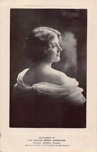 A706 British Beauty 1908 Gewinner des Scottish Beauty Competition Dundee Postkarte