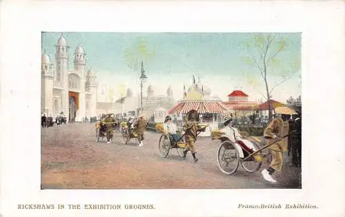 A708 England London Franco Britische Ausstellung Rikscha Postkarte