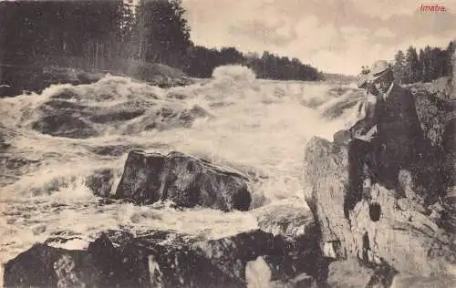 A709 Finnland Imatra Wasserfall Vintage Postkarte