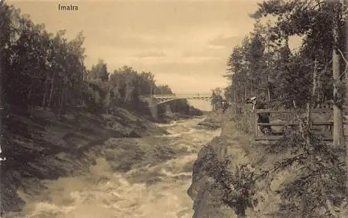 A710 Finnland Imatra Brücke Fluss Vintage Postkarte