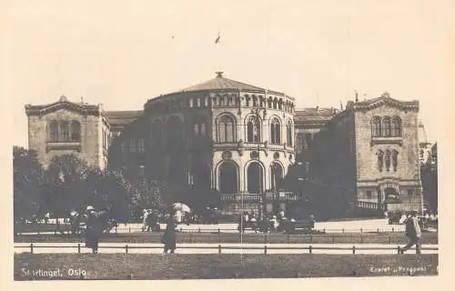 A710 Norwegen Stortinget Oslo RPPC Vintage Postkarte