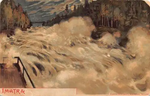 A712 Finnland 1913 Imatra Wasserfall Vintage Postkarte