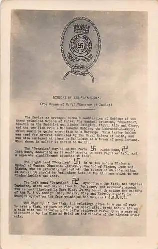 A714 Geschichte von Swastica Wappen der HMS Kaiser von Indien Schiff Postkarte