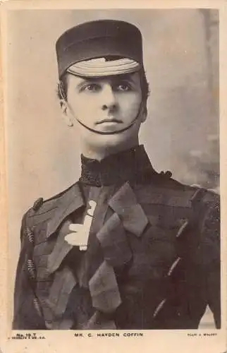 A714 Britisch Edwardianische Komödie Schauspieler 1906 Hayden Sarg Militäruniform Postkarte