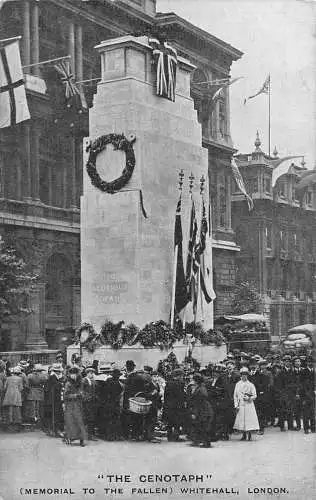 A718 England Kenotaph Memorial to Fallen Whitehall London Ceremony Postkarte