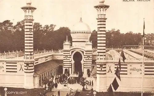 A718 England London British Empire Ausstellung 1924 Malaya Pavillon Postkarte