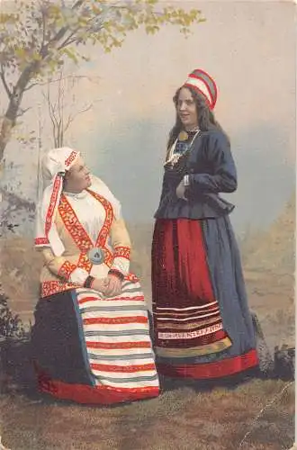 L477 Russland Damen National Tracht Vintage Postkarte