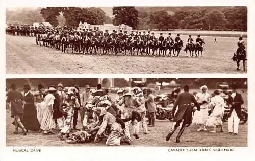 A723 Military Musical Drive Cavalry Subaltern's Nightmare Faint RPPC Postkarte